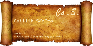 Csillik Sára névjegykártya