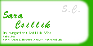 sara csillik business card